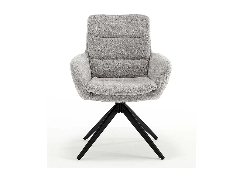 Graue Stühle mit Armlehnen Gestell drehbar 63 cm breit (2er Set)