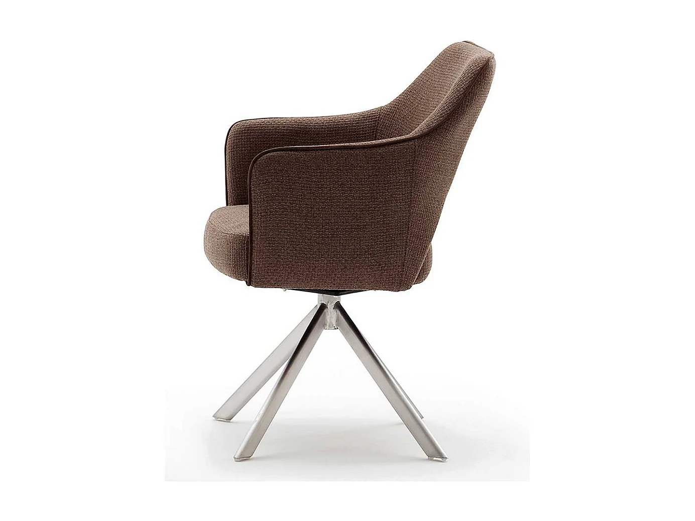 Armlehnenstühle in Hellbraun Strukturstoff drehbar (2er Set)