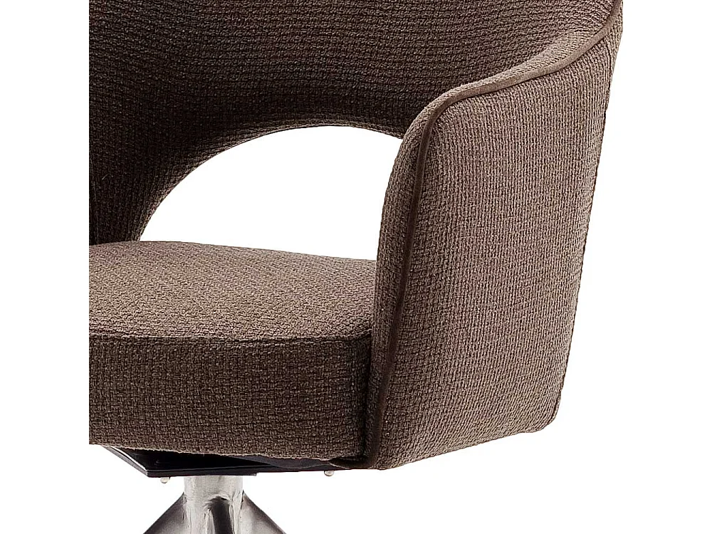 Armlehnenstühle in Hellbraun Strukturstoff drehbar (2er Set)