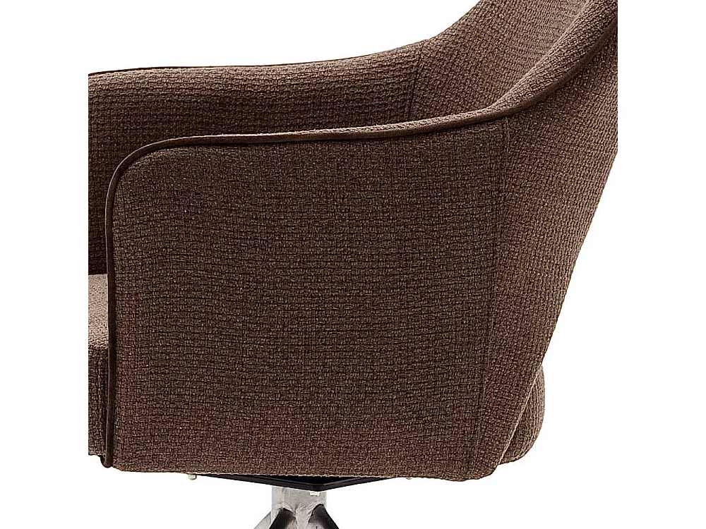 Armlehnenstühle in Hellbraun Strukturstoff drehbar (2er Set)