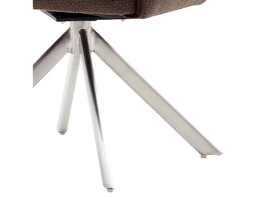 Armlehnenstühle in Hellbraun Strukturstoff drehbar (2er Set)