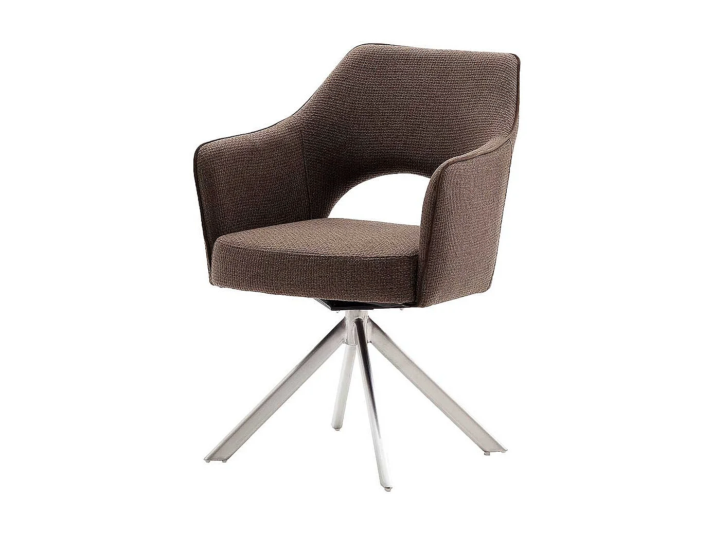 Armlehnenstühle in Hellbraun Strukturstoff drehbar (2er Set)