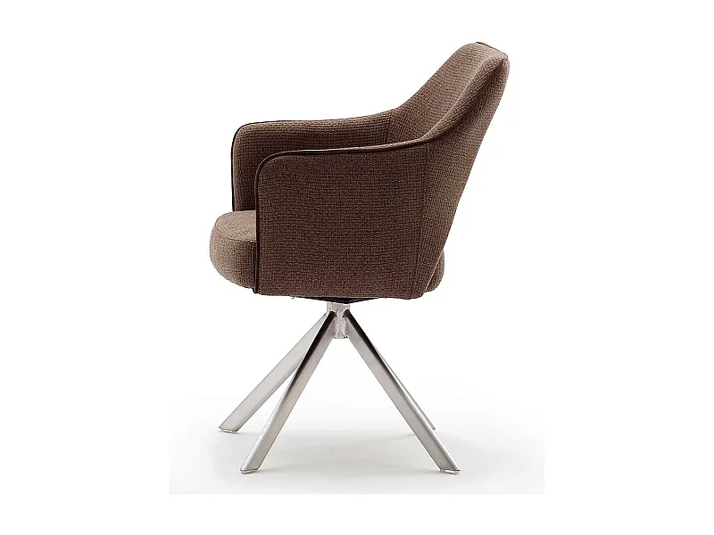 Armlehnenstühle in Hellbraun Strukturstoff drehbar (2er Set)