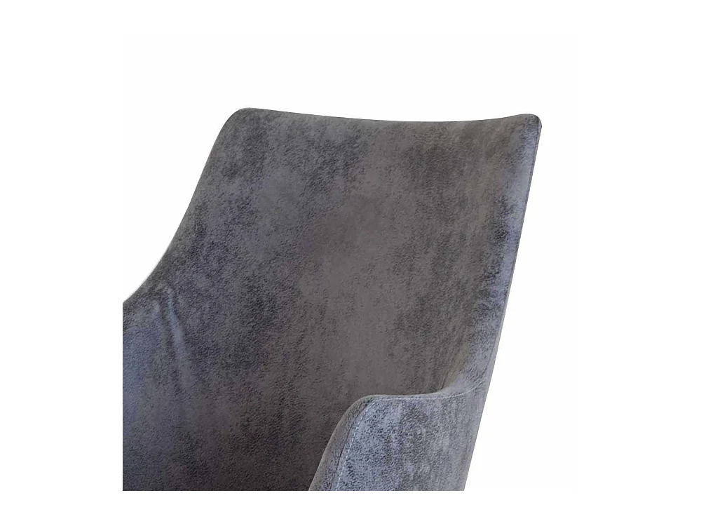 Esszimmerstuhl in Grau Microfaser Massivholzgestell