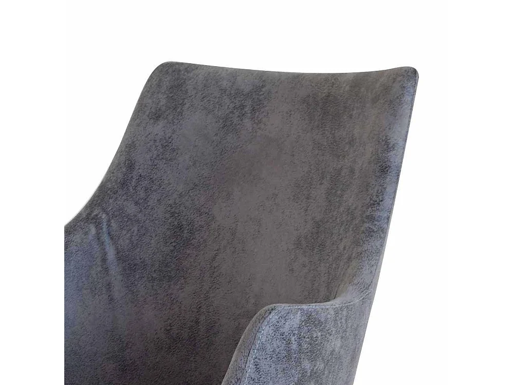 Esszimmerstuhl in Grau Microfaser Massivholzgestell