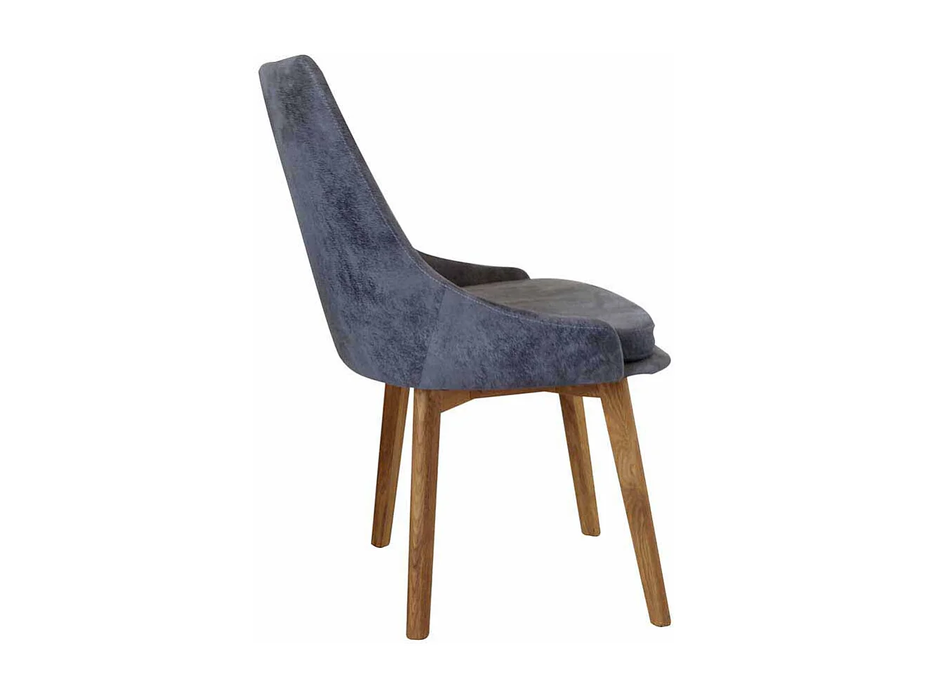 Esszimmerstuhl in Grau Microfaser Massivholzgestell