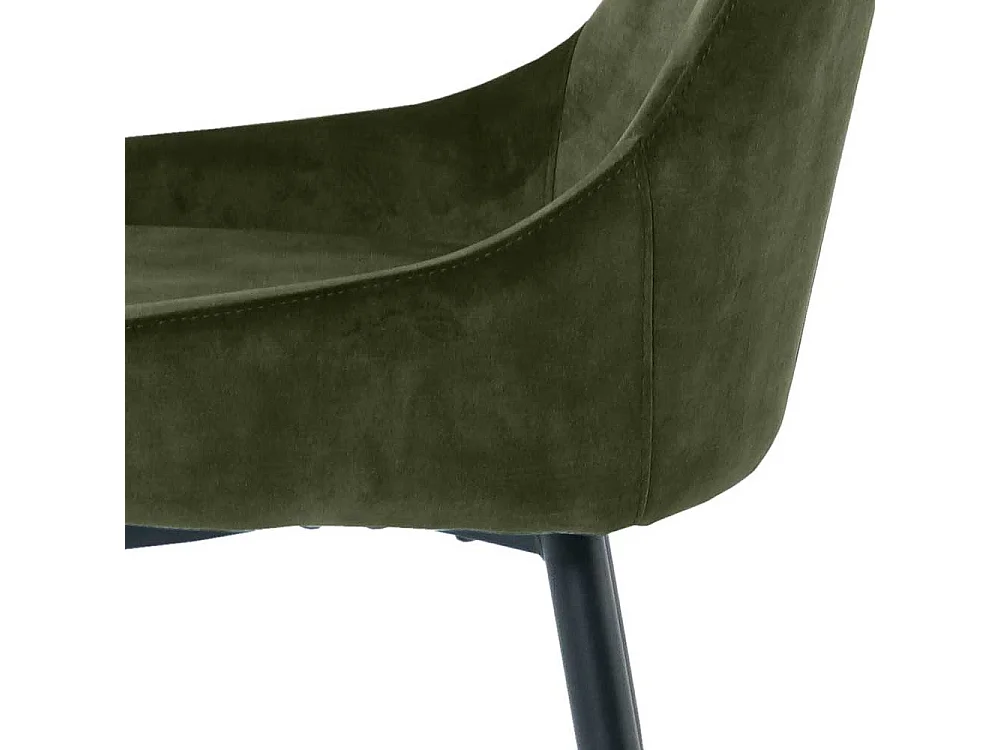 Samt Esstisch Stühle in Dunkelgrün und Schwarz 47 cm Sitzhöhe (2er Set)