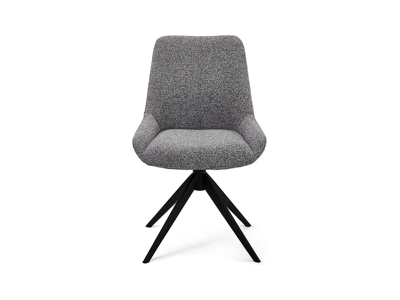 Essstuhl Kuechenstuhl aus Metall und Boucle Stoff (2er Set)