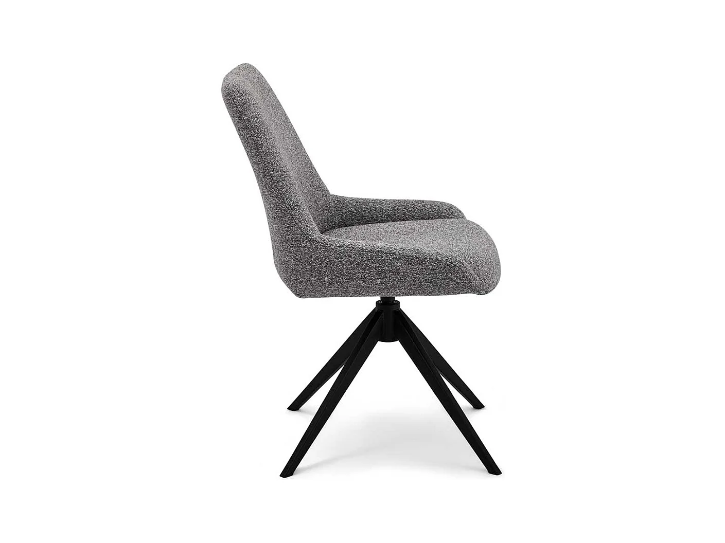 Essstuhl Kuechenstuhl aus Metall und Boucle Stoff (2er Set)