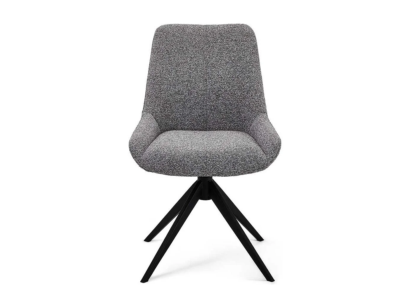 Essstuhl Kuechenstuhl aus Metall und Boucle Stoff (2er Set)