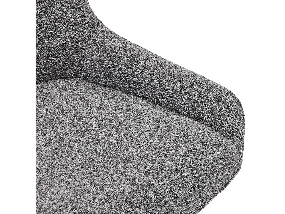 Essstuhl Kuechenstuhl aus Metall und Boucle Stoff (2er Set)