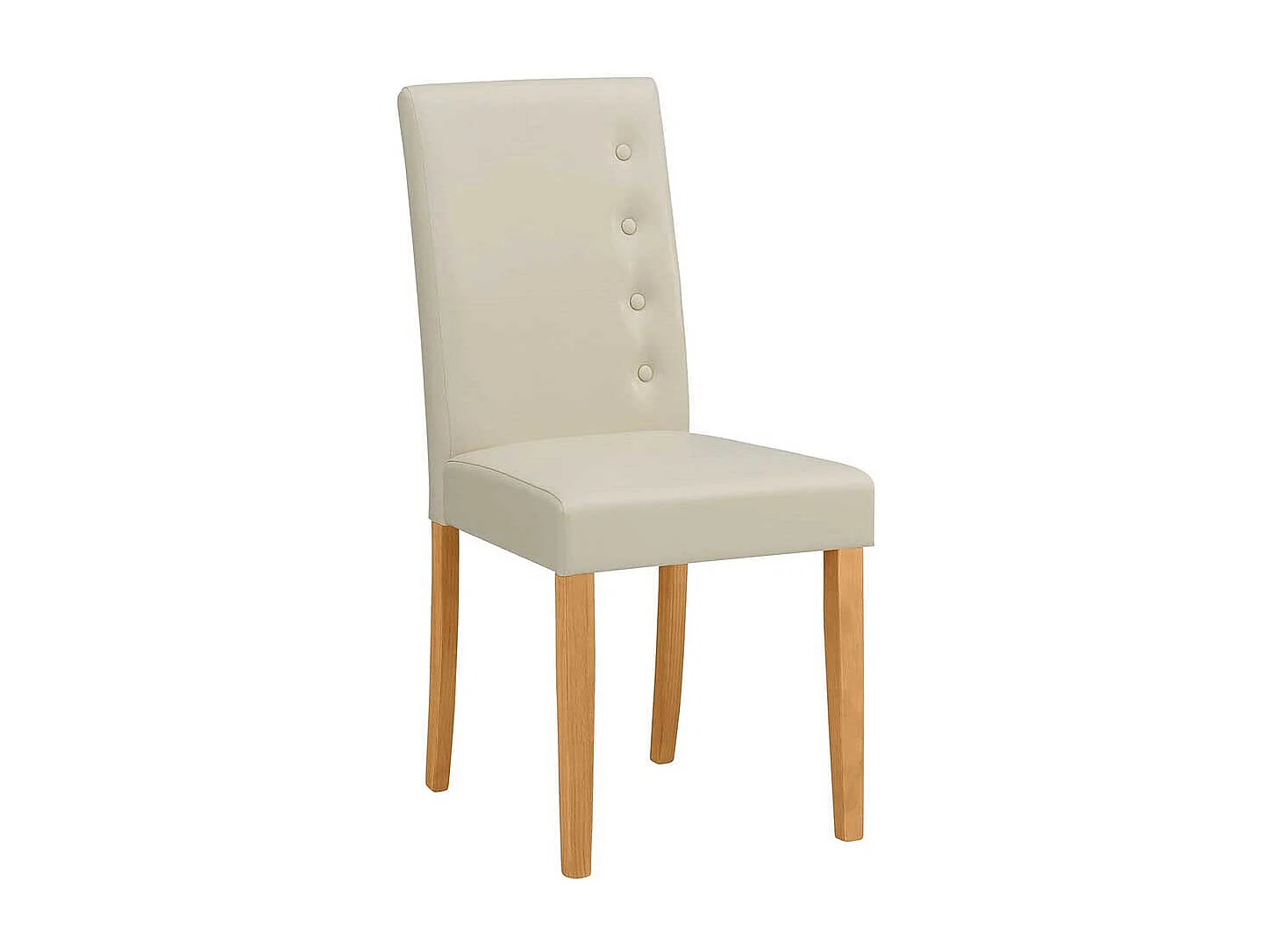 2 Stühle aus Kiefer Massivholz und Kunstleder Knöpfen verziert (2er Set)