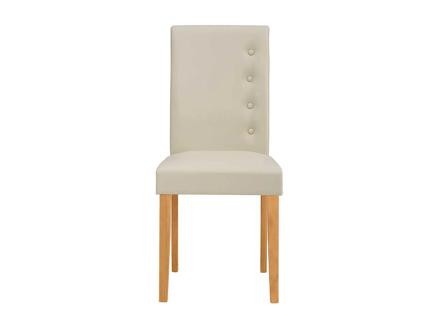 2 Stühle aus Kiefer Massivholz und Kunstleder Knöpfen verziert (2er Set)