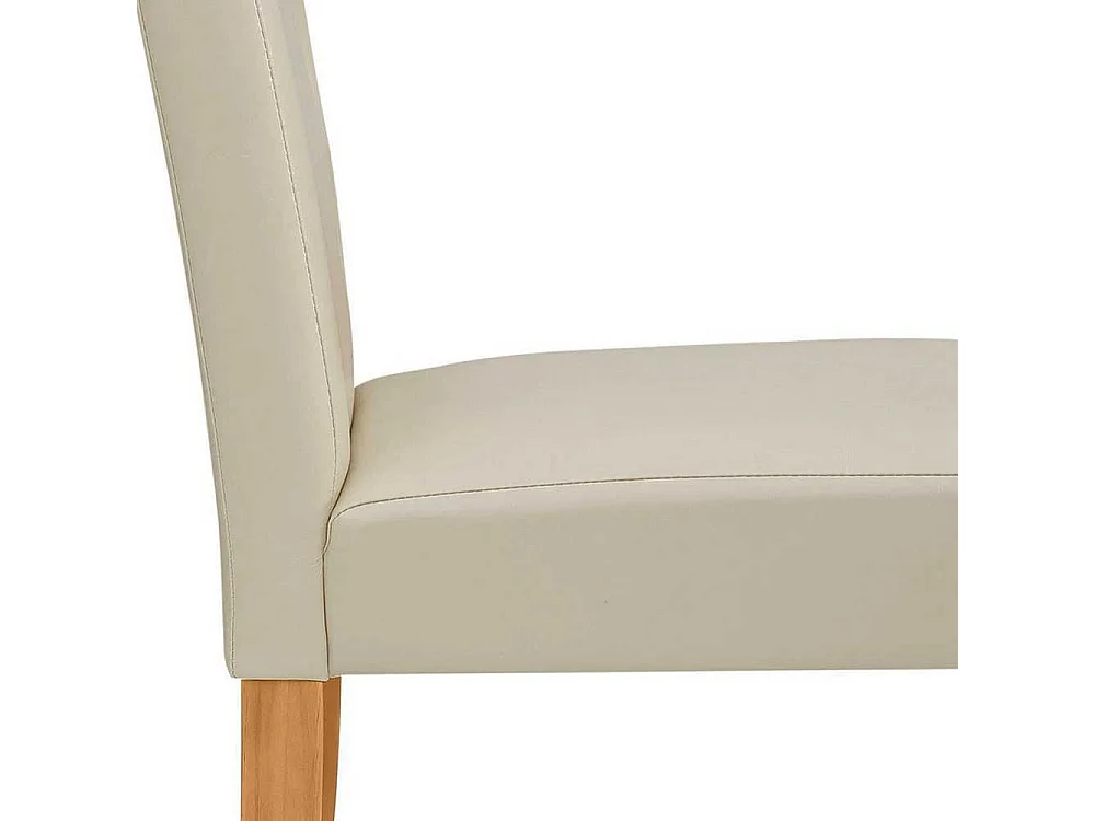 2 Stühle aus Kiefer Massivholz und Kunstleder Knöpfen verziert (2er Set)