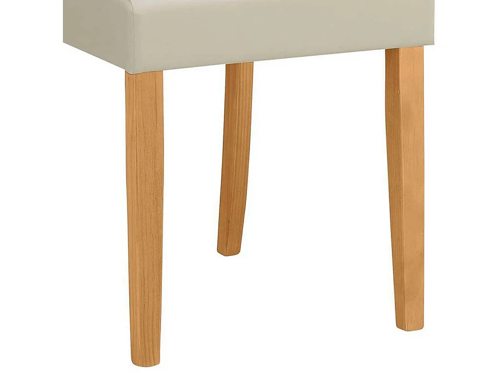 2 Stühle aus Kiefer Massivholz und Kunstleder Knöpfen verziert (2er Set)