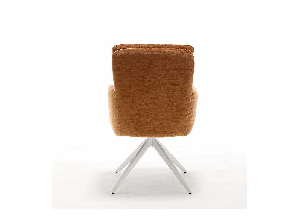 Armlehnstuhl Stuhl Set in Ocker aus Chenillegewebe (2er Set)