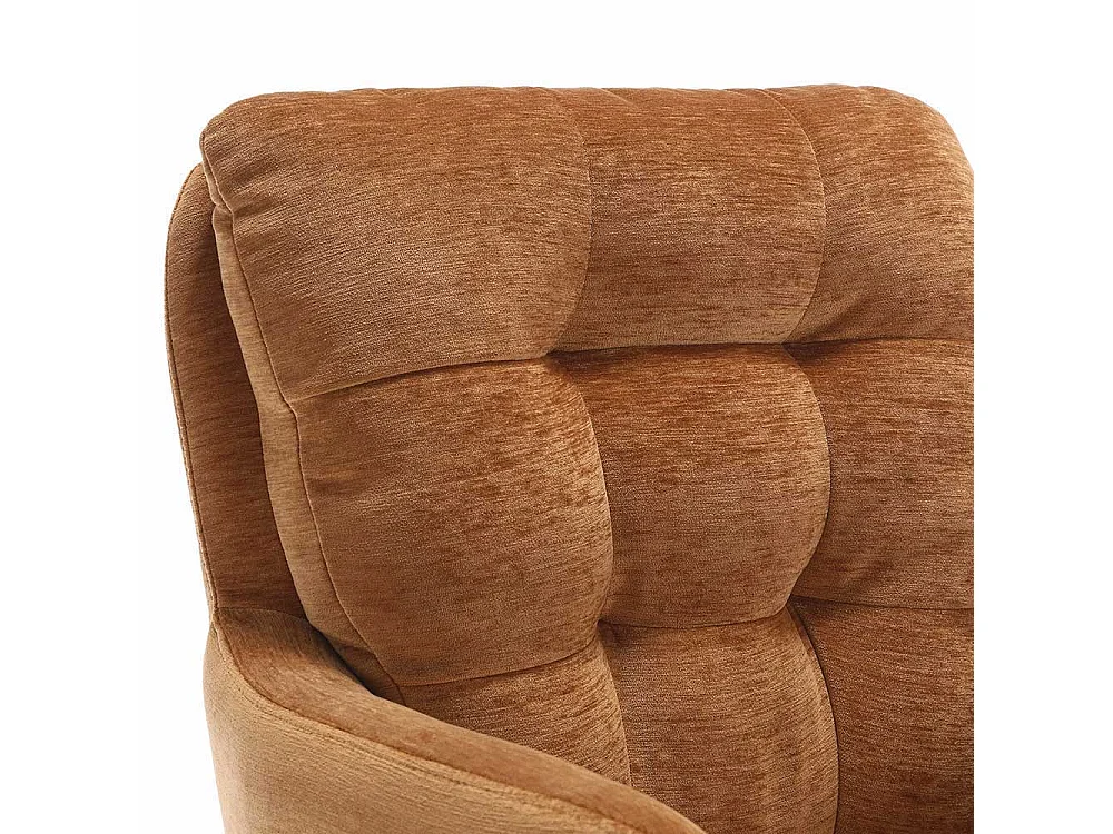 Armlehnstuhl Stuhl Set in Ocker aus Chenillegewebe (2er Set)