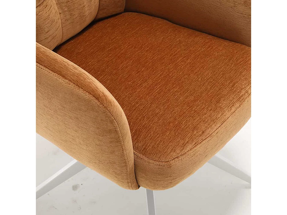 Armlehnstuhl Stuhl Set in Ocker aus Chenillegewebe (2er Set)
