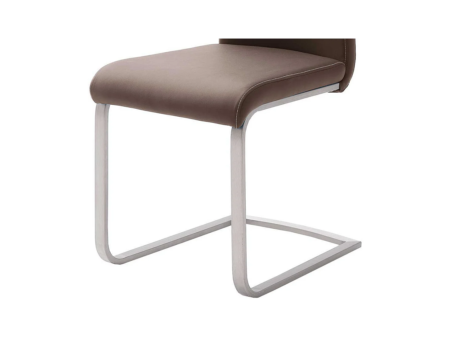 Esszimmer Freischwinger in Dunkelbraun Kunstleder Metall (4er Set)