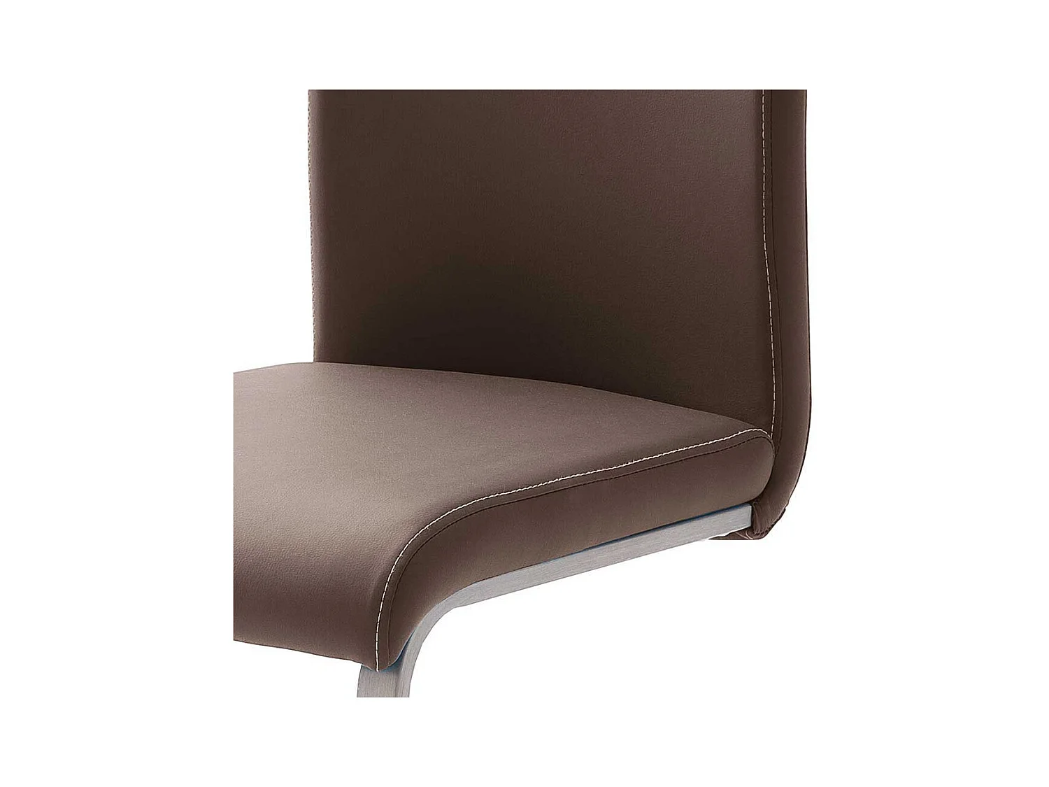 Esszimmer Freischwinger in Dunkelbraun Kunstleder Metall (4er Set)