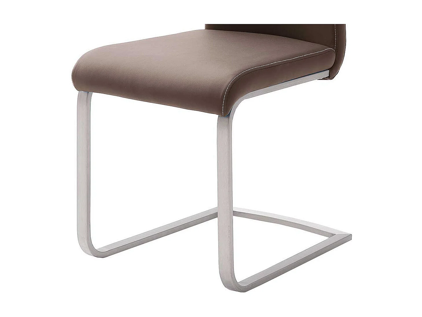 Esszimmer Freischwinger in Dunkelbraun Kunstleder Metall (4er Set)