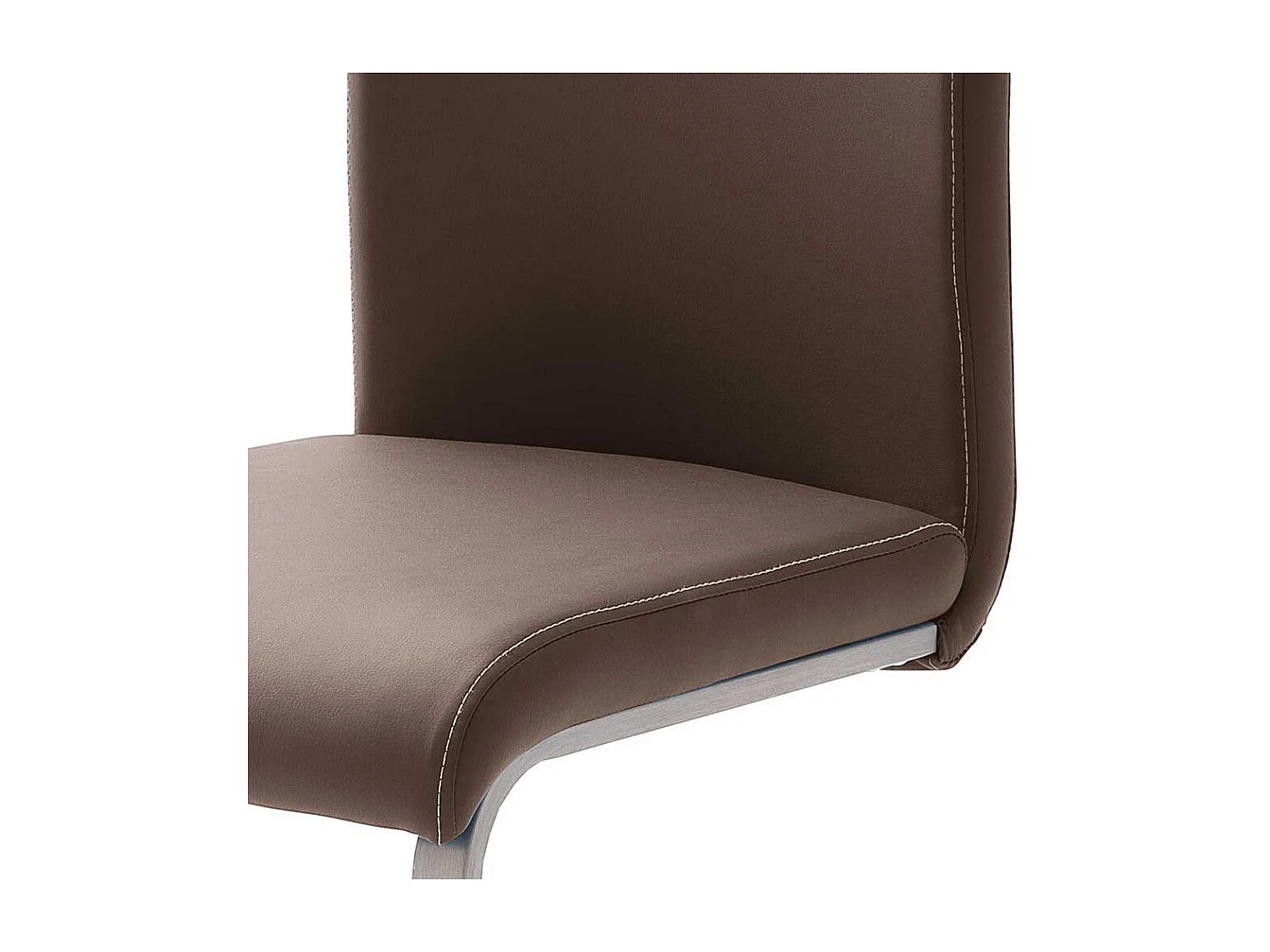 Esszimmer Freischwinger in Dunkelbraun Kunstleder Metall (4er Set)