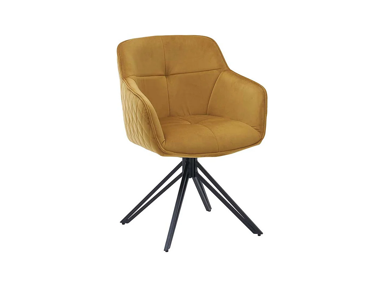 Armlehnstuhl Set drehbar in Goldfarben und Schwarz Samt und Metall (2er Set)