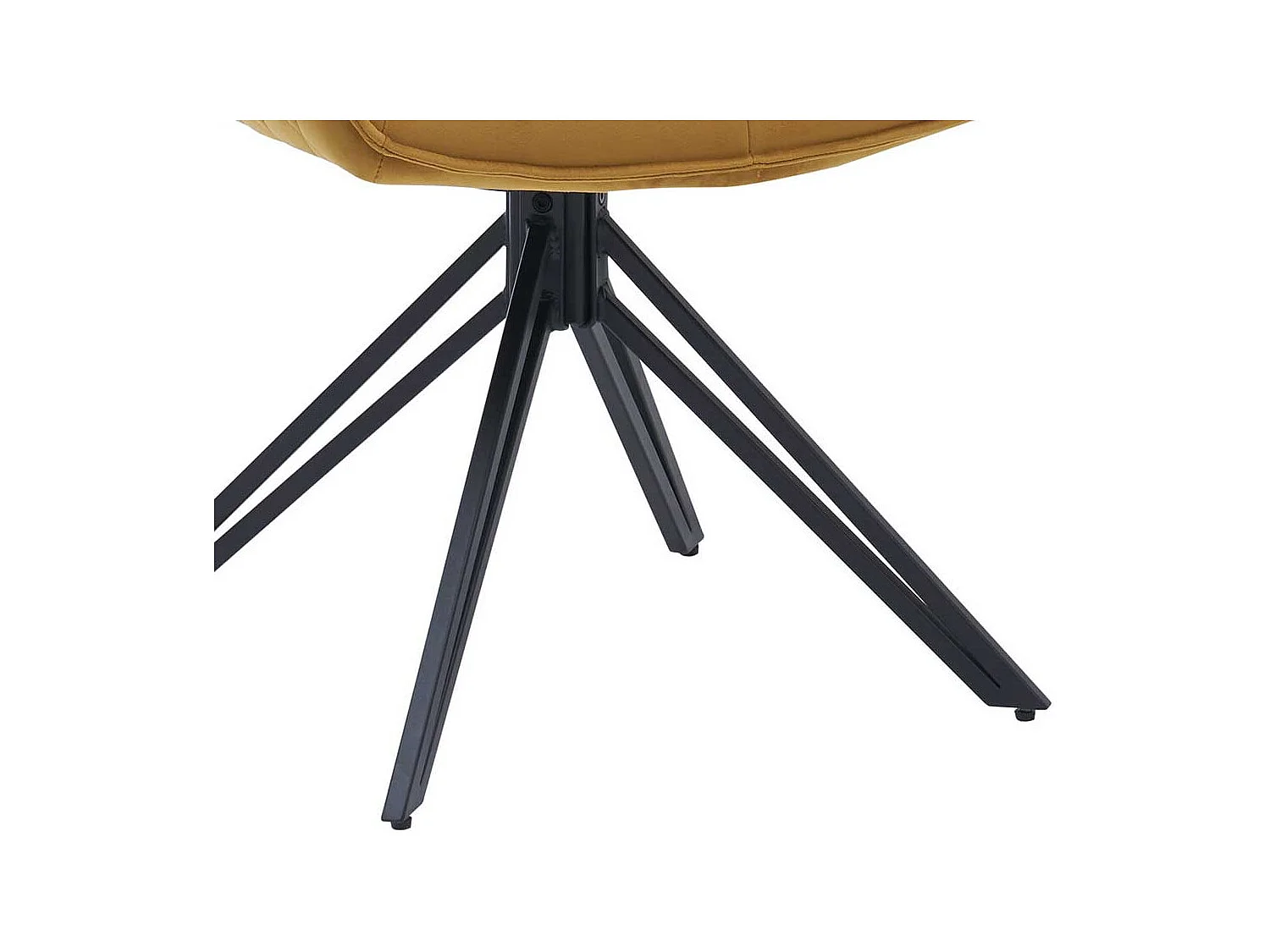 Armlehnstuhl Set drehbar in Goldfarben und Schwarz Samt und Metall (2er Set)