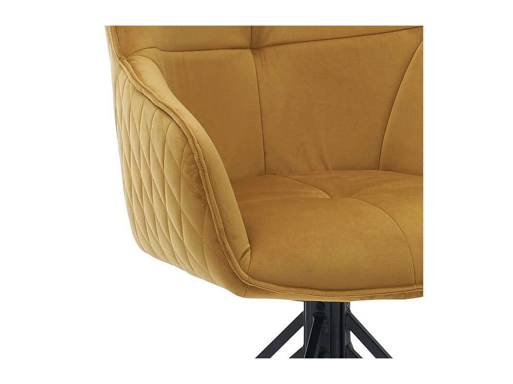Armlehnstuhl Set drehbar in Goldfarben und Schwarz Samt und Metall (2er Set)