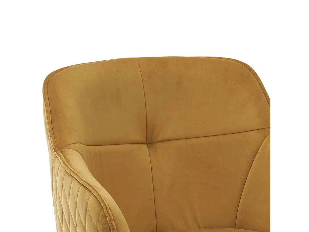 Armlehnstuhl Set drehbar in Goldfarben und Schwarz Samt und Metall (2er Set)