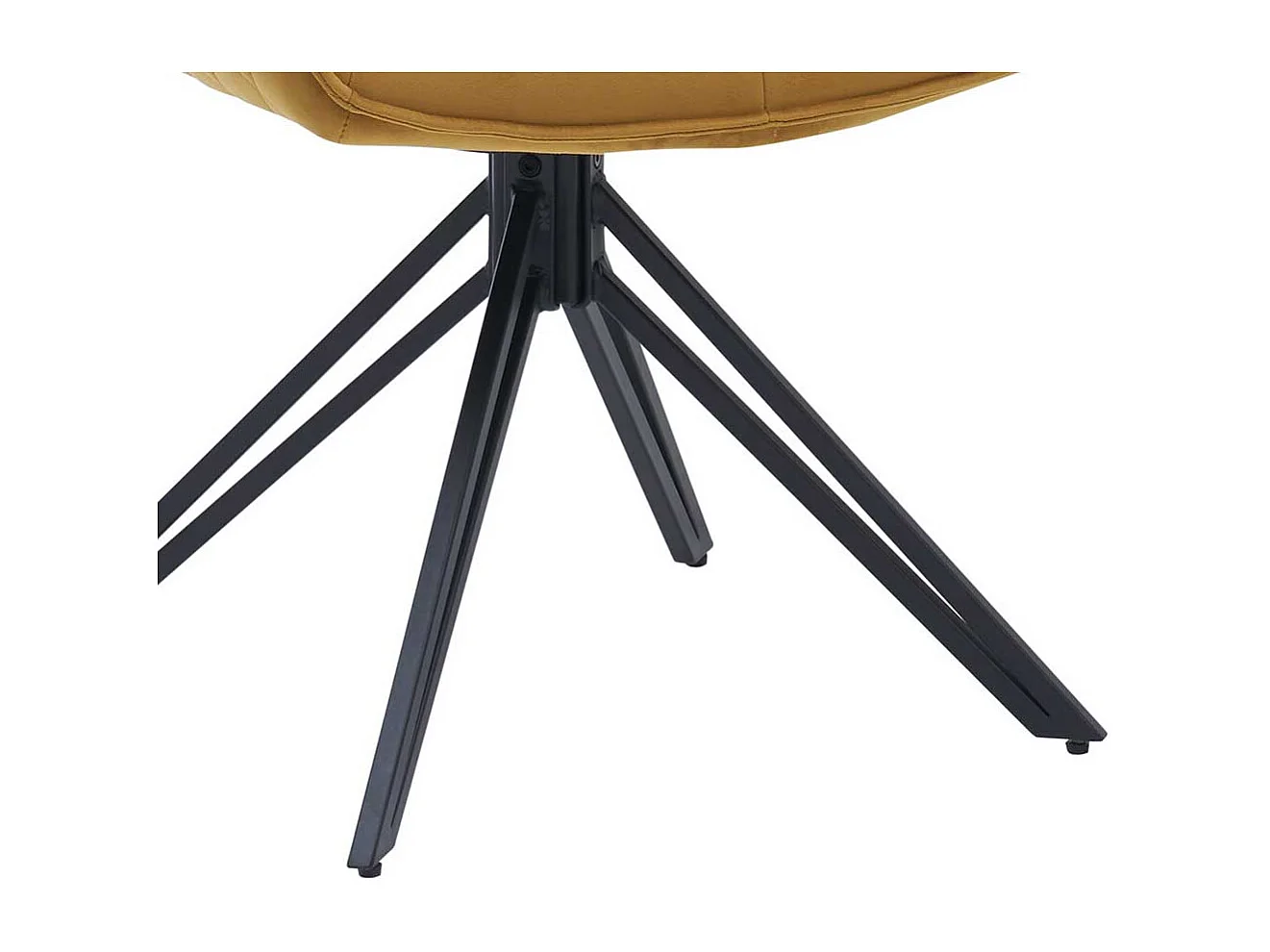 Armlehnstuhl Set drehbar in Goldfarben und Schwarz Samt und Metall (2er Set)