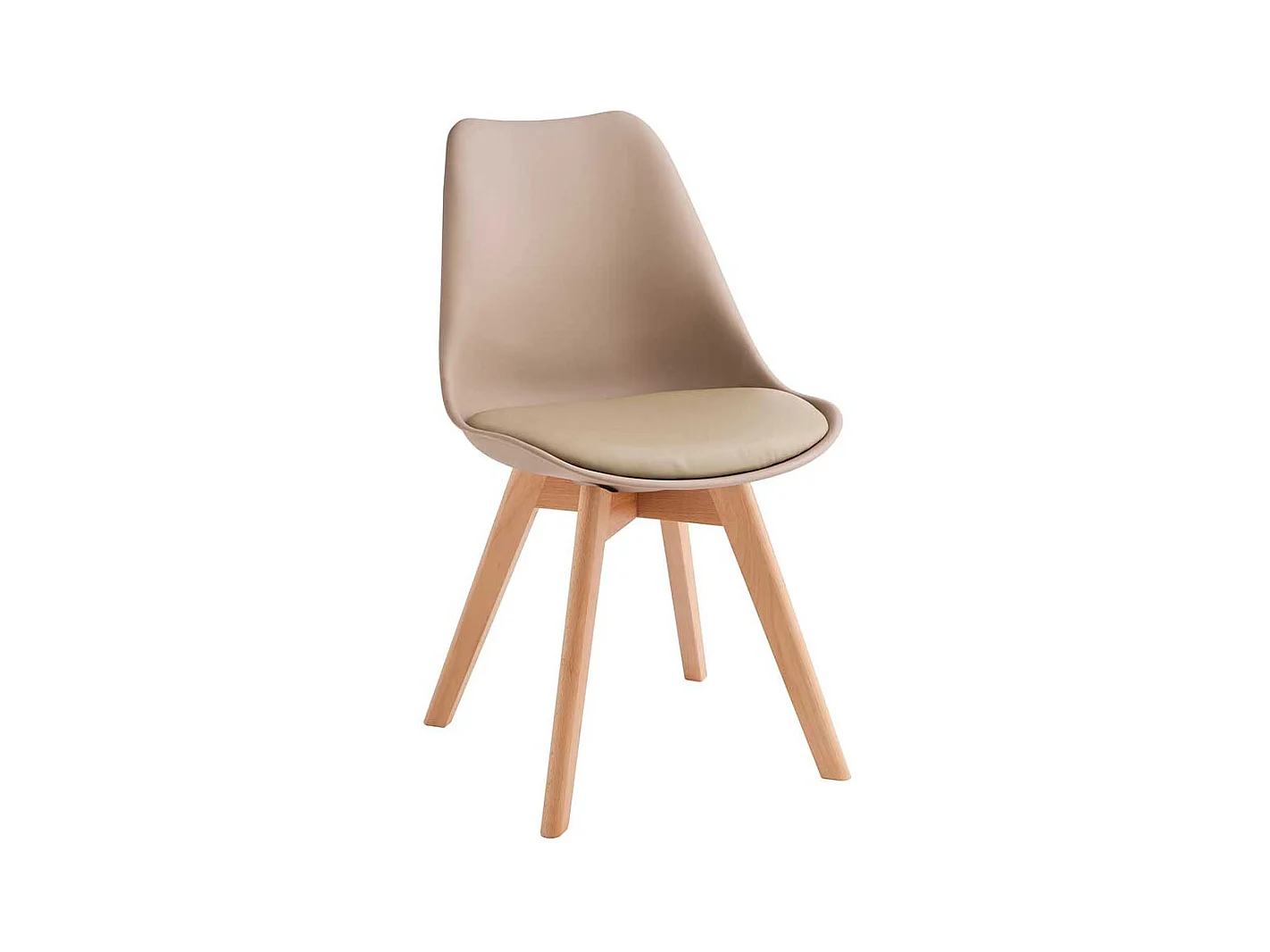 Schalenst�hle im Skandi Design Gestell aus Massivholz (4er Set)