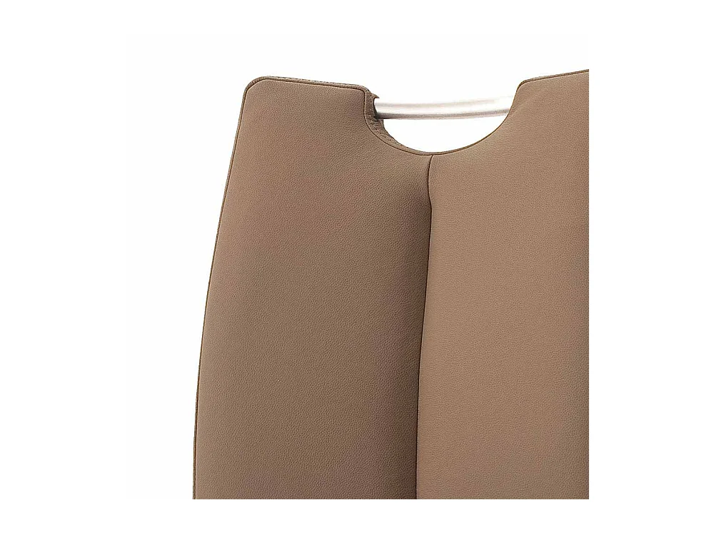 Freischwingerstuhl in Kunstleder Braun Edelstahl (2er Set)