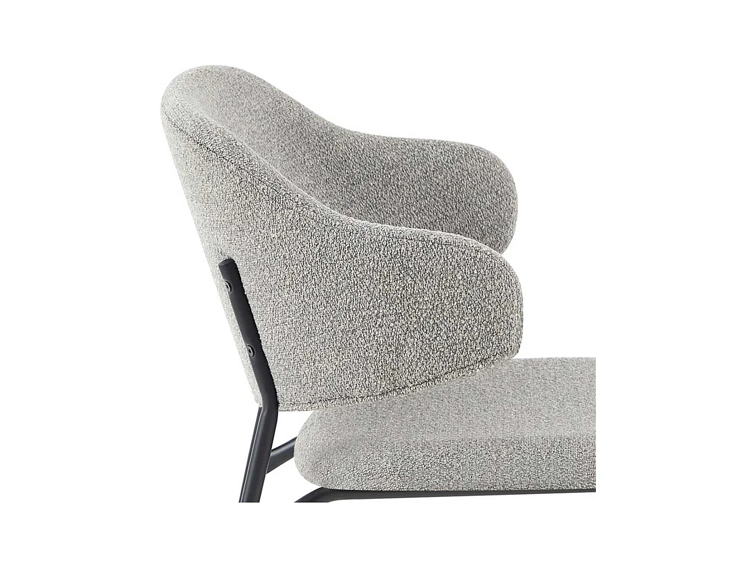 Esszimmerstuhl mit Armlehnen Boucle Stoff (2er Set)