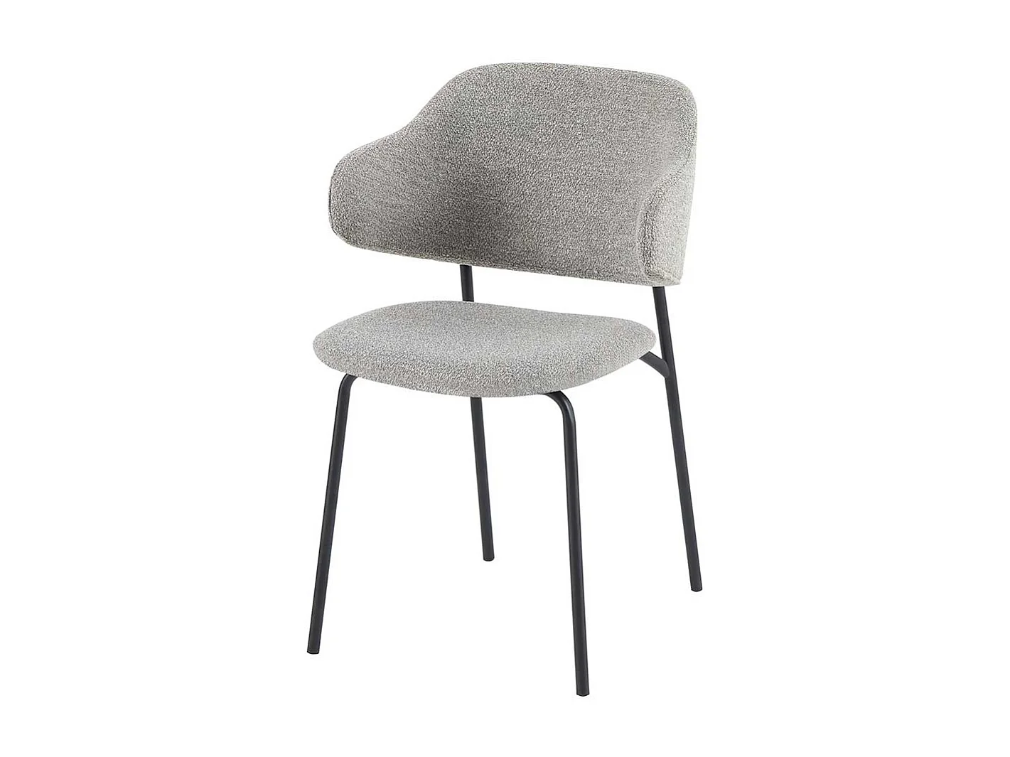 Esszimmerstuhl mit Armlehnen Boucle Stoff (2er Set)