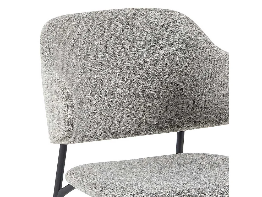 Esszimmerstuhl mit Armlehnen Boucle Stoff (2er Set)