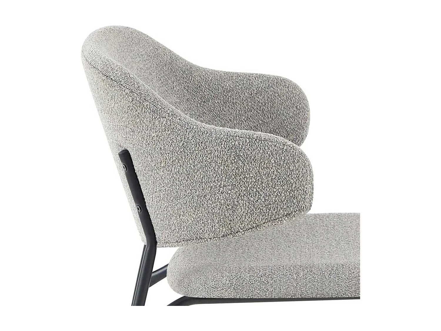 Esszimmerstuhl mit Armlehnen Boucle Stoff (2er Set)