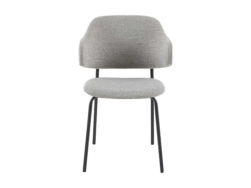 Esszimmerstuhl mit Armlehnen Boucle Stoff (2er Set)