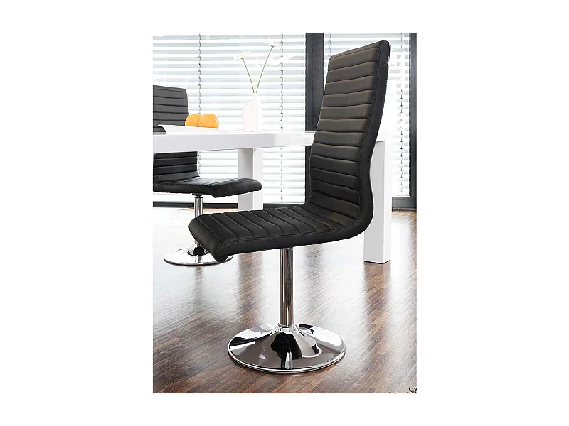 Polsterstühle in Schwarz Kunstleder drehbar (4er Set)