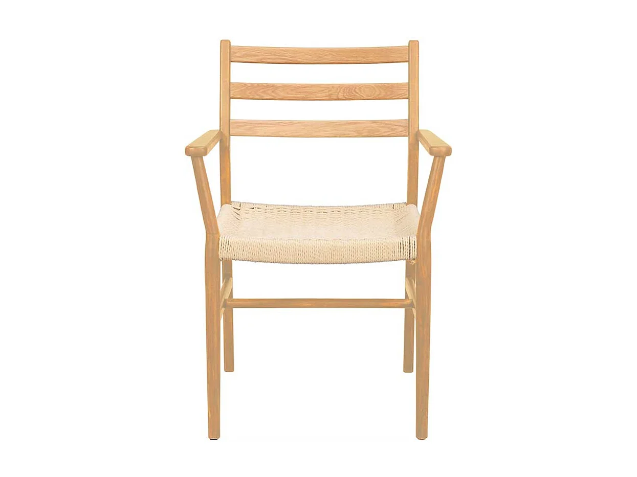 Armlehnstuhl Stuhl Küche mit Armlehnen und Bezug aus Geflecht