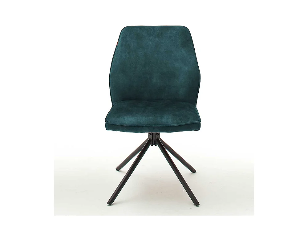Polsterstühle in Petrol Velours Metallgestell drehbar (2er Set)