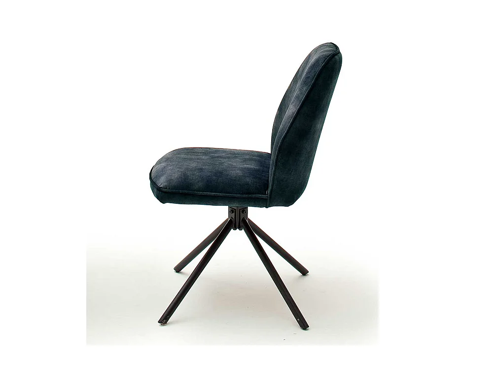 Polsterstühle in Petrol Velours Metallgestell drehbar (2er Set)