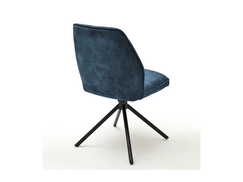 Polsterstühle in Petrol Velours Metallgestell drehbar (2er Set)