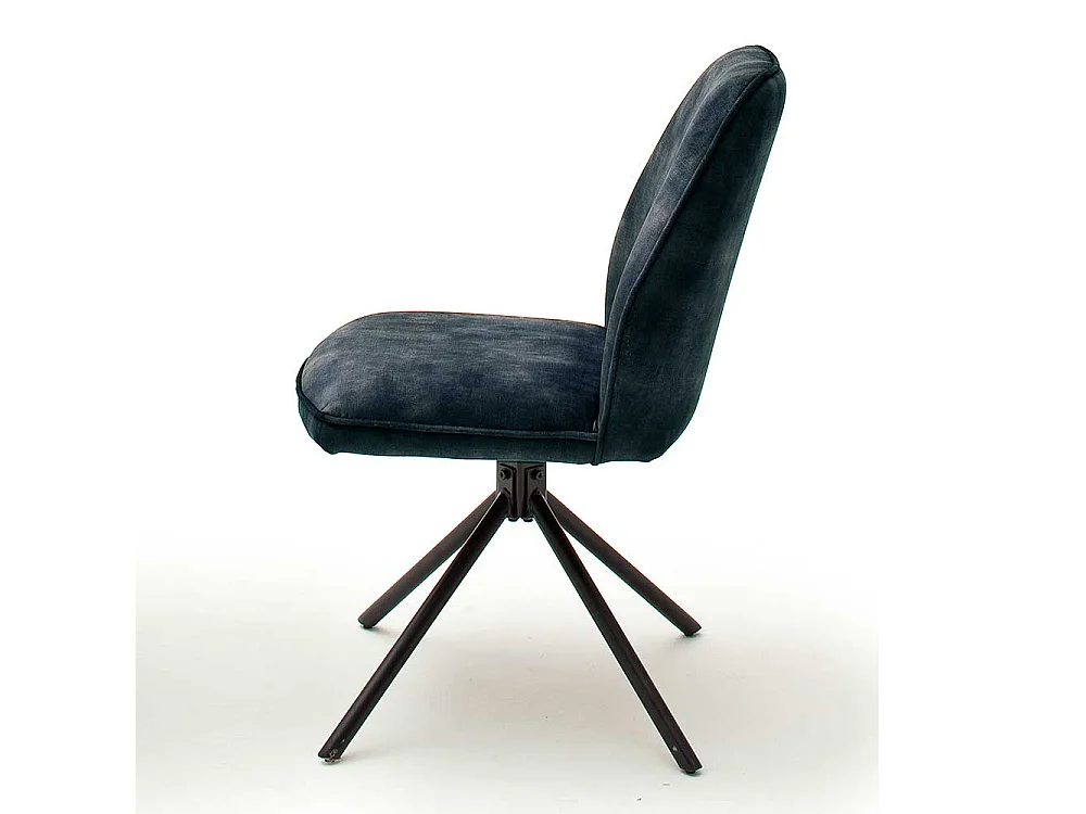 Polsterstühle in Petrol Velours Metallgestell drehbar (2er Set)