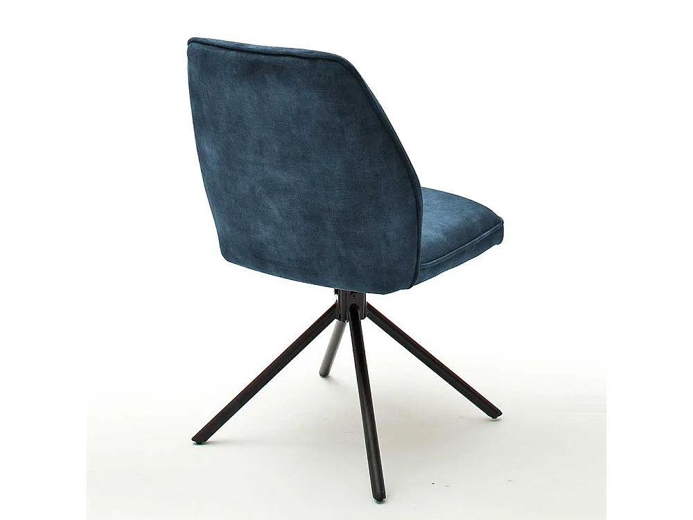 Polsterstühle in Petrol Velours Metallgestell drehbar (2er Set)