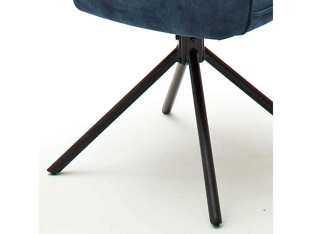 Polsterstühle in Petrol Velours Metallgestell drehbar (2er Set)