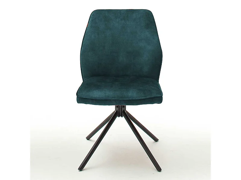 Polsterstühle in Petrol Velours Metallgestell drehbar (2er Set)