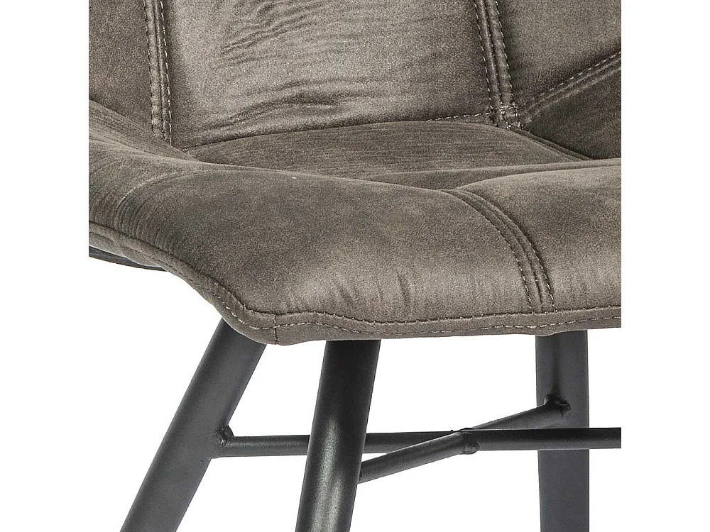 Polsterstuhl Esszimmer mit gepolsterter Rückenlehne Schwarzgrau