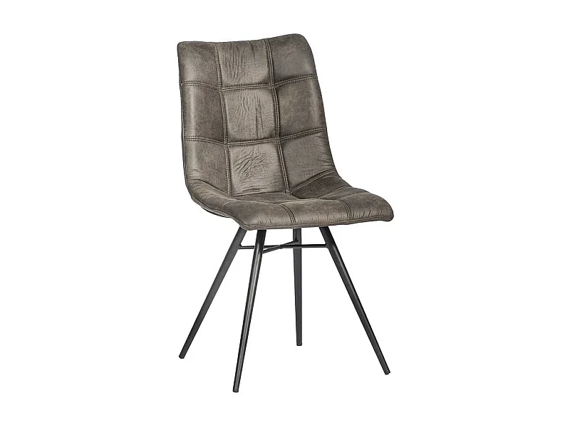 Polsterstuhl Esszimmer mit gepolsterter Rückenlehne Schwarzgrau