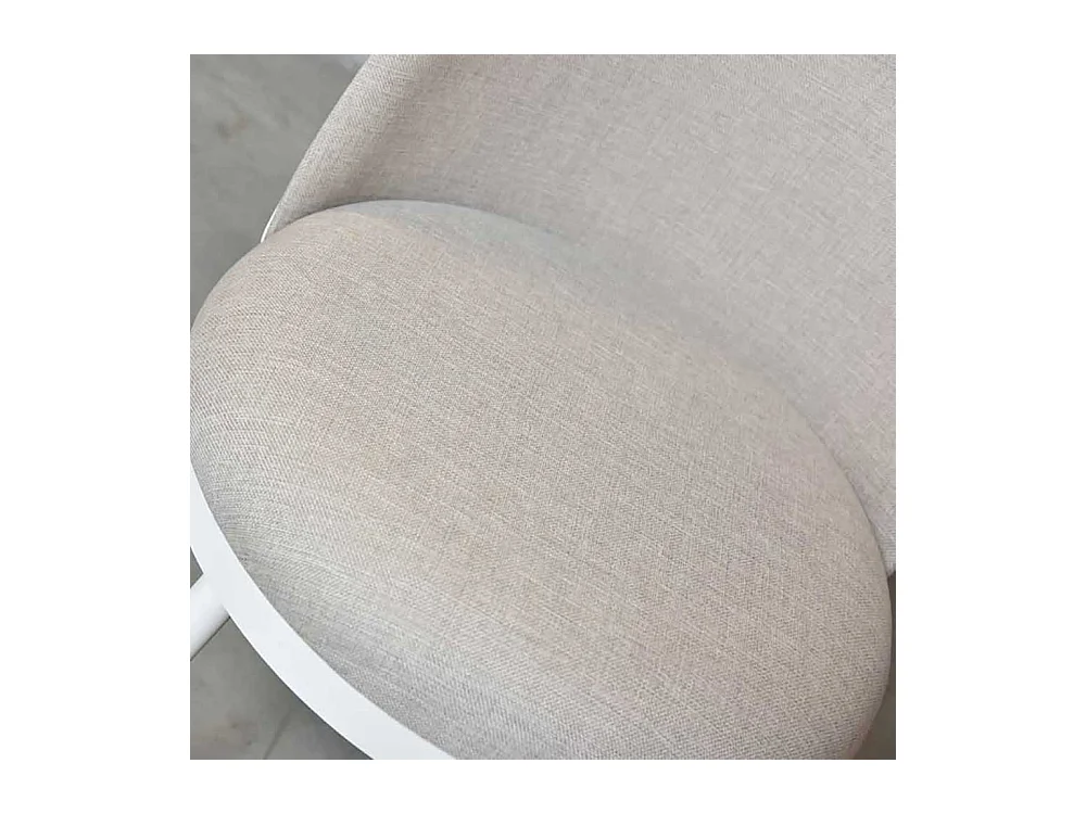 Retro Polsterstuhl in Weiß und Beige Metallgestell